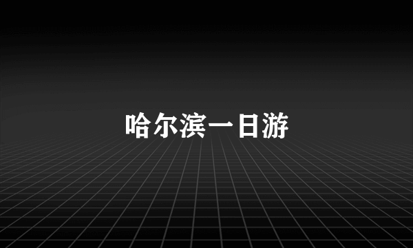 哈尔滨一日游