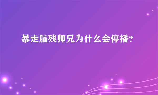 暴走脑残师兄为什么会停播？