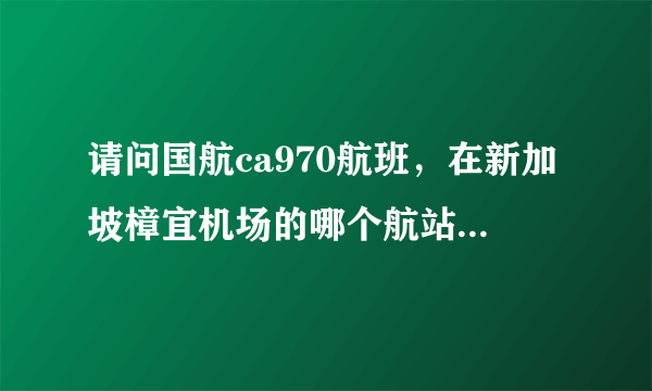 请问国航ca970航班，在新加坡樟宜机场的哪个航站楼出发？
