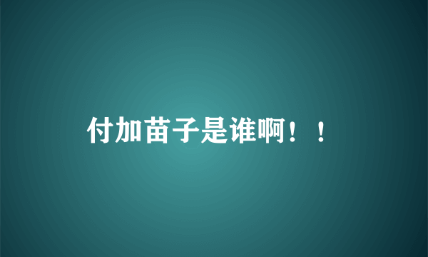 付加苗子是谁啊！！