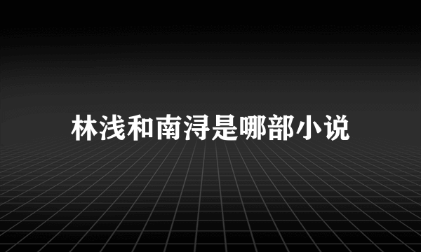 林浅和南浔是哪部小说