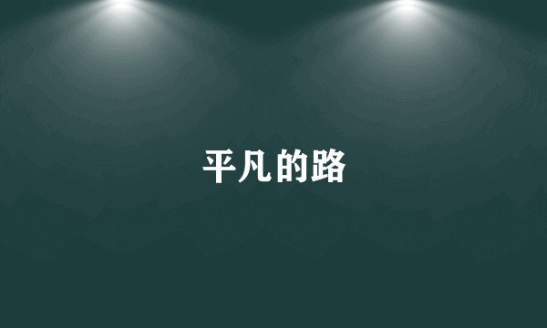 平凡的路