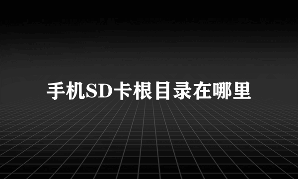 手机SD卡根目录在哪里