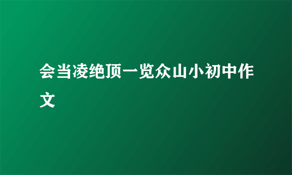 会当凌绝顶一览众山小初中作文