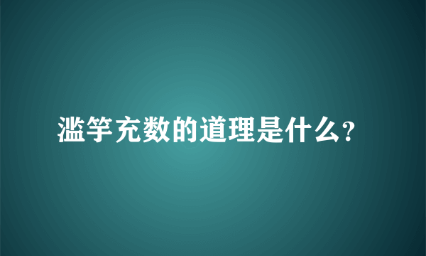 滥竽充数的道理是什么？