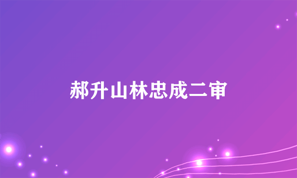 郝升山林忠成二审