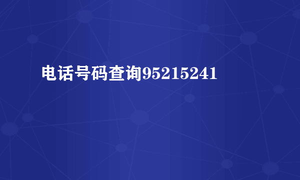 电话号码查询95215241