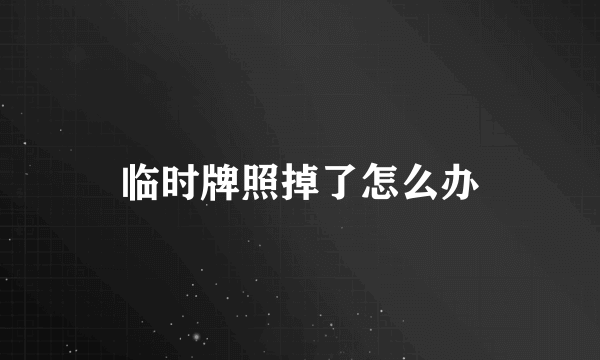 临时牌照掉了怎么办