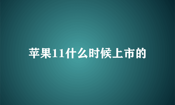 苹果11什么时候上市的