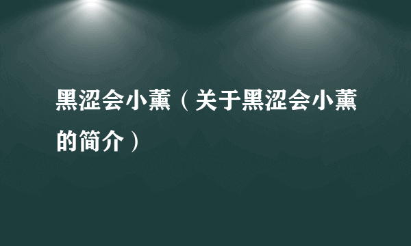 黑涩会小薰（关于黑涩会小薰的简介）