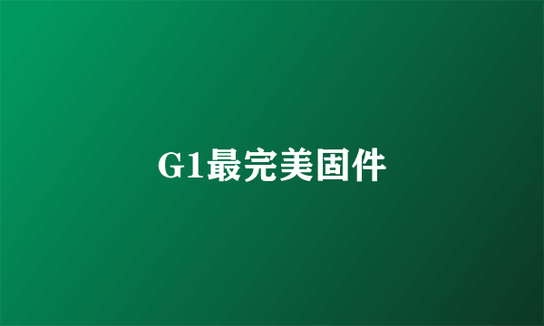 G1最完美固件