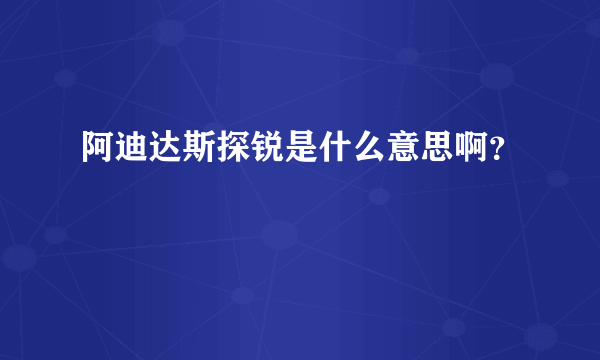 阿迪达斯探锐是什么意思啊？