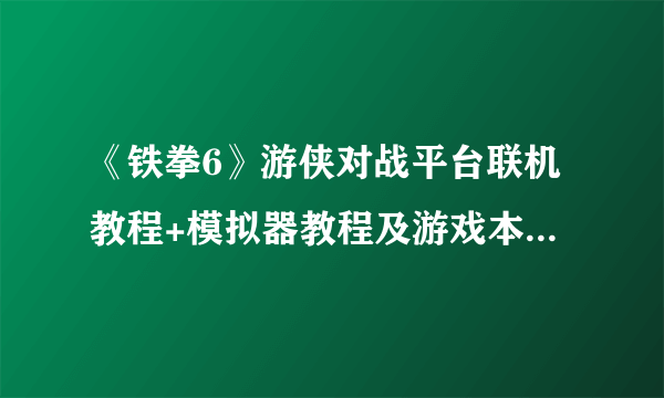 《铁拳6》游侠对战平台联机教程+模拟器教程及游戏本体下载地址