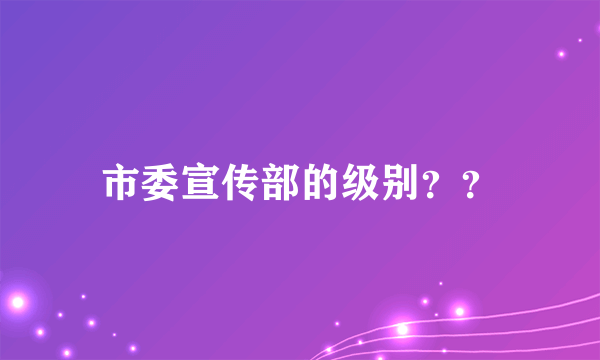 市委宣传部的级别？？