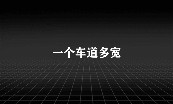 一个车道多宽