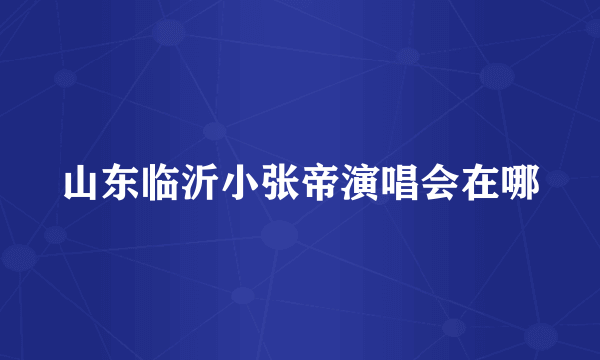 山东临沂小张帝演唱会在哪