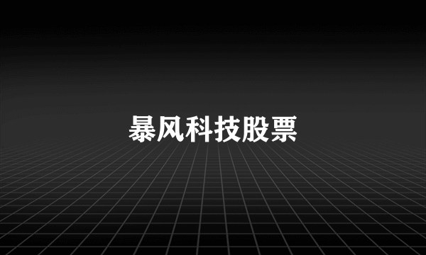 暴风科技股票