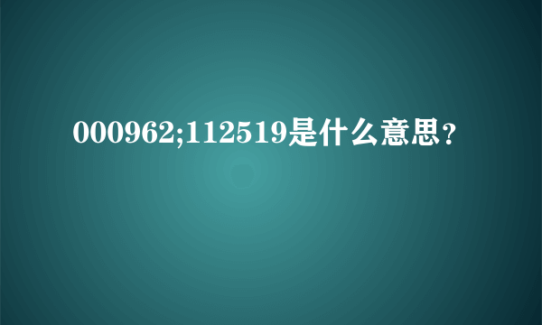 000962;112519是什么意思？