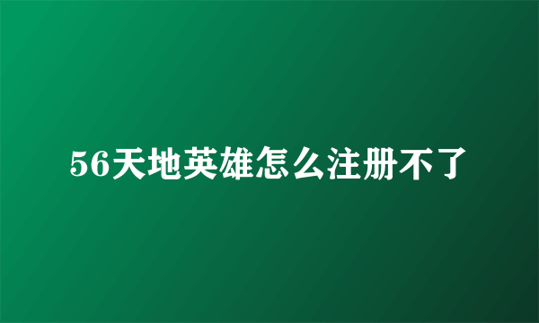 56天地英雄怎么注册不了