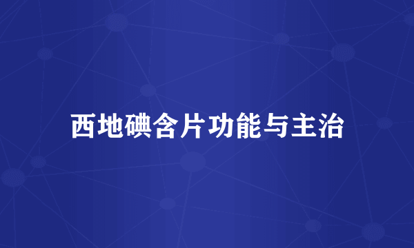 西地碘含片功能与主治