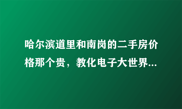 哈尔滨道里和南岗的二手房价格那个贵，教化电子大世界附近的房价是多少，和别的地点差多少钱，