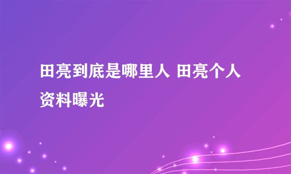 田亮到底是哪里人 田亮个人资料曝光