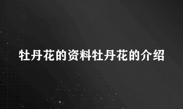 牡丹花的资料牡丹花的介绍