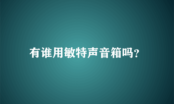 有谁用敏特声音箱吗？