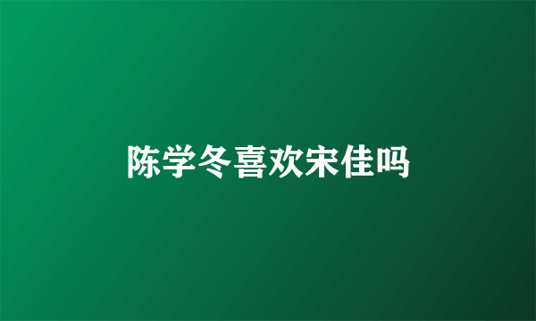 陈学冬喜欢宋佳吗