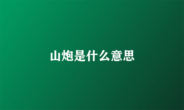 山炮是什么意思