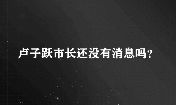 卢子跃市长还没有消息吗？