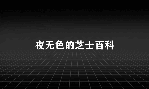 夜无色的芝士百科
