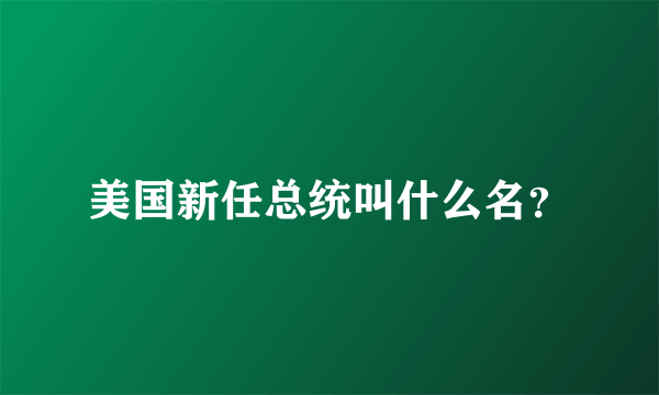 美国新任总统叫什么名？