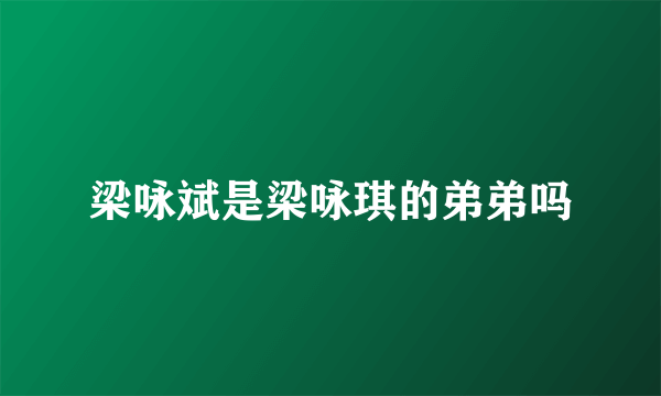 梁咏斌是梁咏琪的弟弟吗