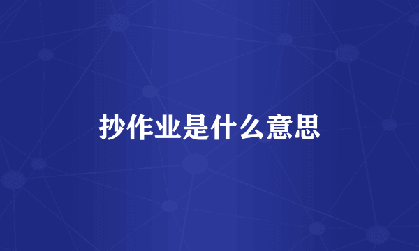 抄作业是什么意思