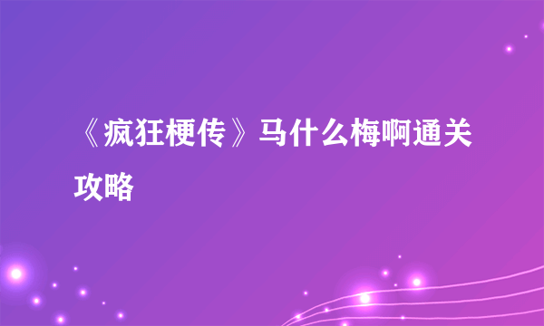 《疯狂梗传》马什么梅啊通关攻略
