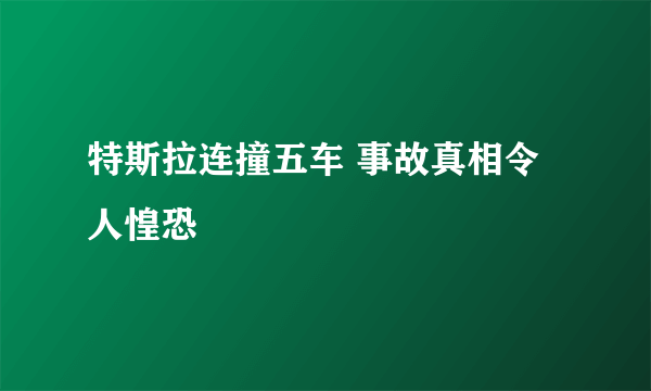 特斯拉连撞五车 事故真相令人惶恐