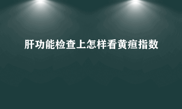 肝功能检查上怎样看黄疸指数