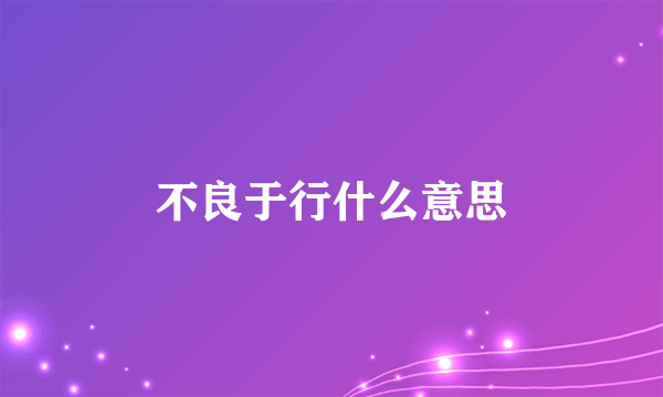不良于行什么意思