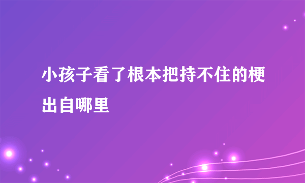 小孩子看了根本把持不住的梗出自哪里
