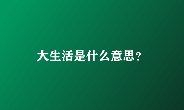 大生活是什么意思？