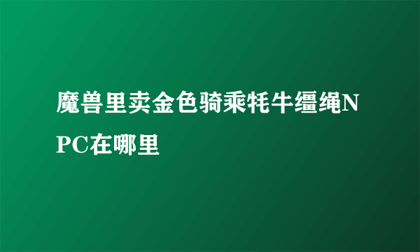 魔兽里卖金色骑乘牦牛缰绳NPC在哪里