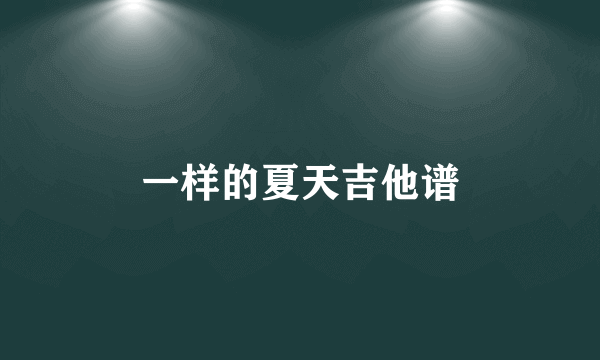 一样的夏天吉他谱