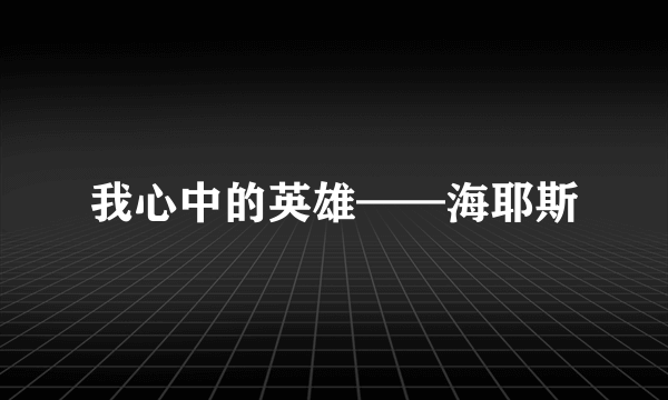 我心中的英雄——海耶斯
