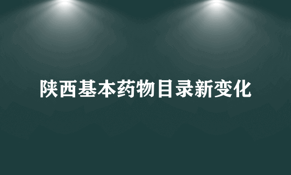 陕西基本药物目录新变化