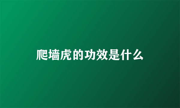 爬墙虎的功效是什么