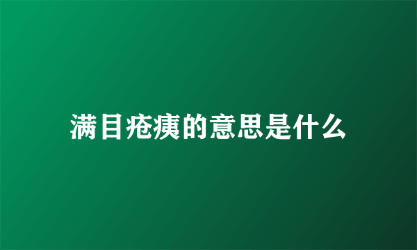 满目疮痍的意思是什么