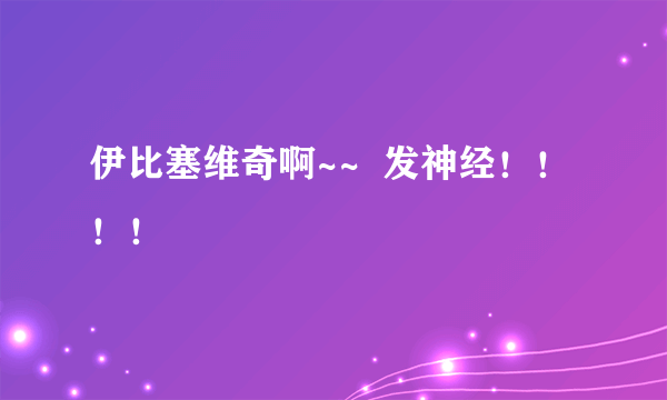 伊比塞维奇啊~~  发神经！！！！