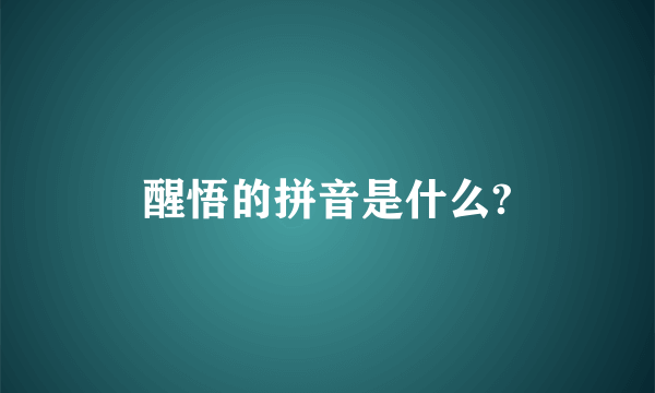 醒悟的拼音是什么?
