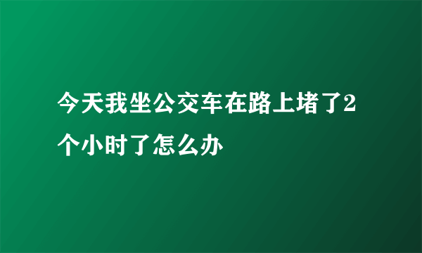 今天我坐公交车在路上堵了2个小时了怎么办